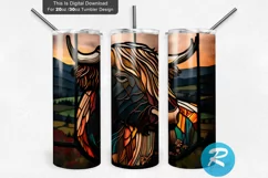 Stained glass cow,20oz highland cow,20oz tumbler wrap,20oz stained glass,20 oz highland wrap,commercial use,custom tumbler,20oz Skinny Tumbler,tumbler sublimation,personalized tumbler,sublimation skinny,cow lover tumbler,Cow print tumbler