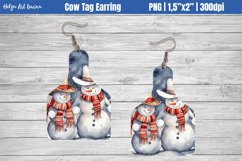 Cow Tag Earring Sublimation | Snowman PNG Product Image 1