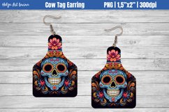 Cow Tag Earring Sublimation | Halloween Skull PNG Product Image 1