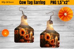 Cow Tag Earring Sublimation Product Image 1