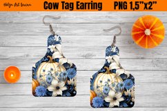 Cow Tag Earring Sublimation | Pumpkin PNG Product Image 1