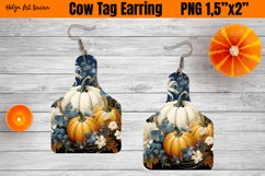 Cow Tag Earring Sublimation | Pumpkin PNG Product Image 1
