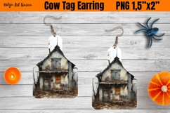 Cow Tag Earring Sublimation | Halloween PNG Product Image 1