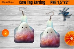 Cow Tag Earring Sublimation | Halloween PNG Product Image 1