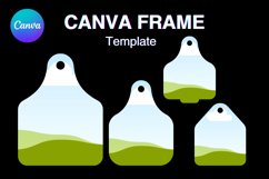 Cow Tags Canva Frame Template Easy Drag And Drop Sublimation Product Image 1