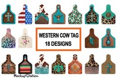 Cow Tag Earring Sublimation PNG Bundle | Cattle Ear Tag Product Image 1