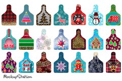 Christmas Cow Tag Bundle | Winter Earrings Sublimation PNG Product Image 2