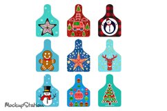 Christmas Cow Tag Bundle | Winter Earrings Sublimation PNG Product Image 3