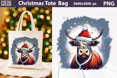 Highland Cow Tote Bag | Christmas Sublimation Product Image 1