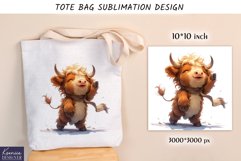 Floral Baby Cow|Happy Animal Tote Bag Sublimation Product Image 1