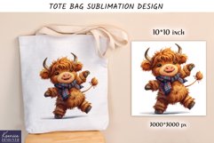 Floral Baby Cow|Happy Animal Tote Bag Sublimation Product Image 1