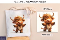 Floral Baby Cow|Happy Animal Tote Bag Sublimation Product Image 1