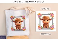 Floral Baby Cow|Happy Animal Tote Bag Sublimation Product Image 1