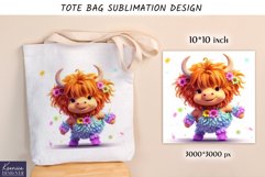 Floral Baby Cow|Happy Animal Tote Bag Sublimation Product Image 1