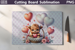 Highland Cow Cutting Board | Valentine Cutting Board Product Image 1