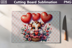 Highland Cow Cutting Board | Valentine Cutting Board Product Image 1