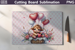 Highland Cow Cutting Board | Valentine Cutting Board Product Image 1