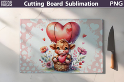 Highland Cow Cutting Board | Valentine Cutting Board Product Image 1