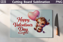 Highland Cow Cutting Board | Valentine Cutting Board Product Image 1