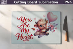 Highland Cow Cutting Board | Valentine Cutting Board Product Image 1