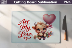 Highland Cow Cutting Board | Valentine Cutting Board Product Image 1