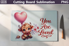Highland Cow Cutting Board | Valentine Cutting Board Product Image 1