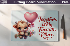 Highland Cow Cutting Board | Valentine Cutting Board Product Image 1