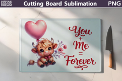 Highland Cow Cutting Board | Valentine Cutting Board Product Image 1