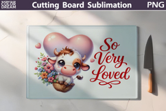 Highland Cow Cutting Board | Valentine Cutting Board Product Image 1