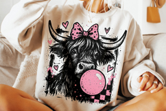 Highland Cow Valentine's Day PNG, Be Mine, Xoxo Png, Love Product Image 1