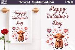 Valentine Kitchen Towel Sublimation | Valentines Day Towel Product Image 1