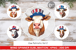Wind Spinner Cow Patriotic Product Image 1