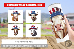 Tumbler Cow Patriotic Product Image 1