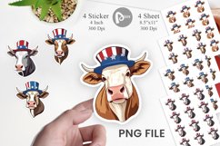 Cow Patriotic Sticker Product Image 1