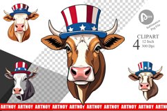 Cow Patriotic Clipart Product Image 1