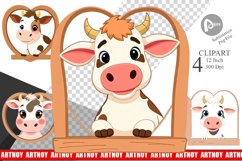 Clipart Heart Cow Product Image 1