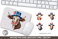Mouse Pad Cow Patriotic Product Image 1