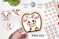 Sticker Heart Cow Product Image 1