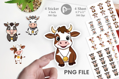 Cow with Bell Sticker Product Image 1