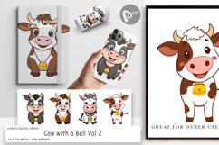 Digital Paper Cow with Bell Product Image 1