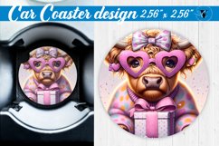 Car Coaster | Highland Cow | Birthday Gift Product Image 1