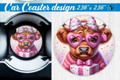 Car Coaster | Highland Cow | Birthday Gift Product Image 1