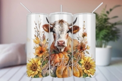 Fall Sublimation 20 oz Tumbler Wrap - Grateful Product Image 1