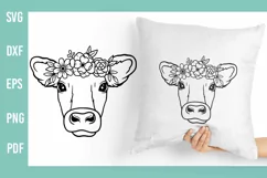 Cow With Flower Crown Svg Files