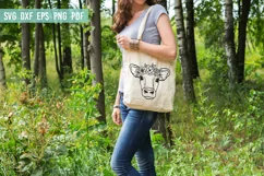 Cow with Flower Crown SVG | Cow SVG | Hand Drawn Cow Product Image 3