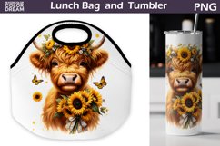 Tote Lunch Bag And Tumbler | Highland Cow Lunch Bag Product Image 1