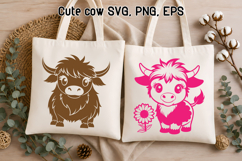 Cute cow SVG design | Farm animal SVG silhouette Product Image 1