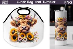Tote Lunch Bag And Tumbler | Highland Cow Lunch Bag Product Image 1