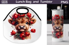 Tote Lunch Bag And Tumbler | Highland Cow Lunch Bag Product Image 1