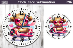Cow Valentine Clock Face | Valentines Day Clock Design Product Image 1